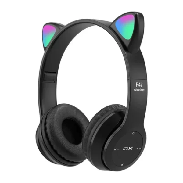 هدفون بلوتوثی مدل P47M طرح گربه - Image 2