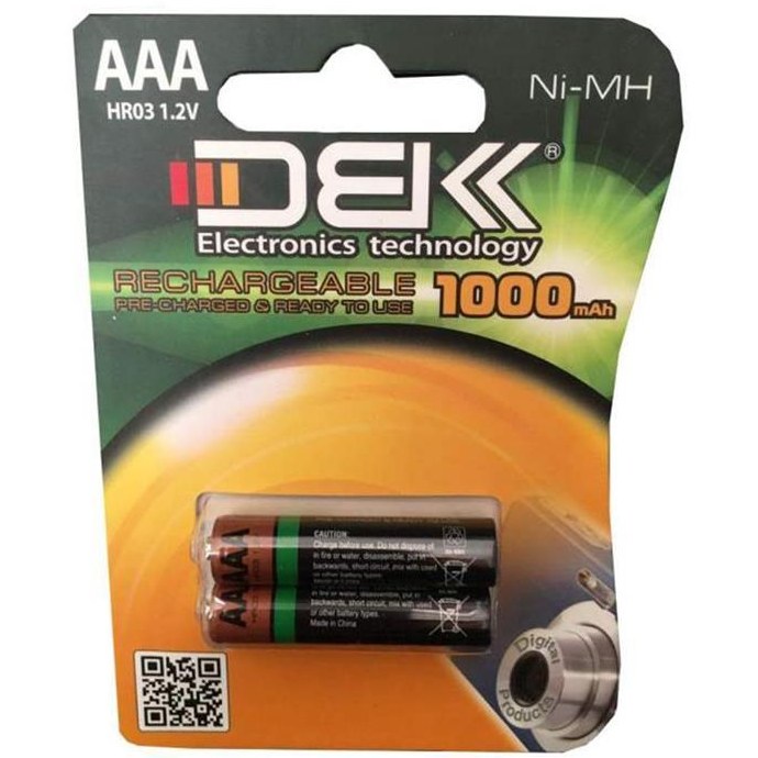 باتری نیم قلمی 2 تایی شارژی دی بی کی DBK-1000 AAA Battery