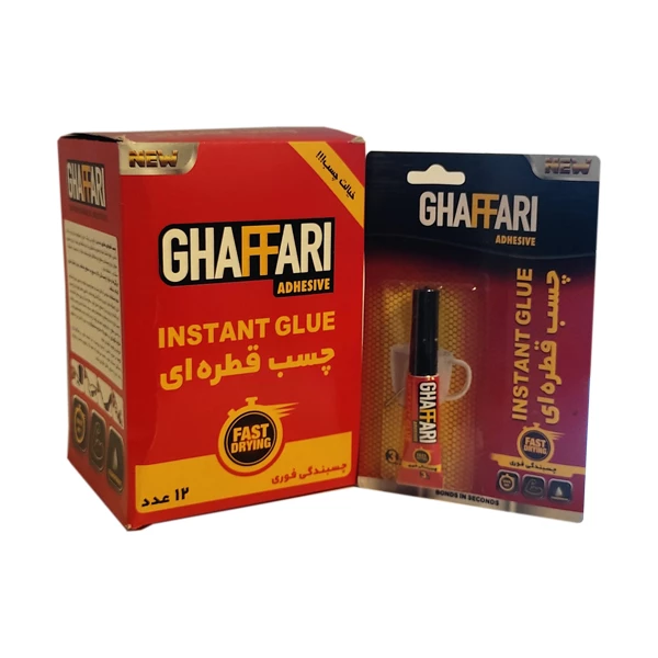 چسب قطره ای غفاری مدل 012 وزن 40 گرم بسته 12 عددی