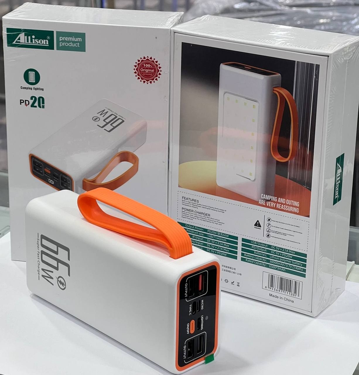 پاوربانک Allison اصلی ظرفیت 30000mA مدل S207