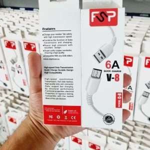 کابل شارژ USB به میکرو USB اف اس پی مدل C-8 - سفید