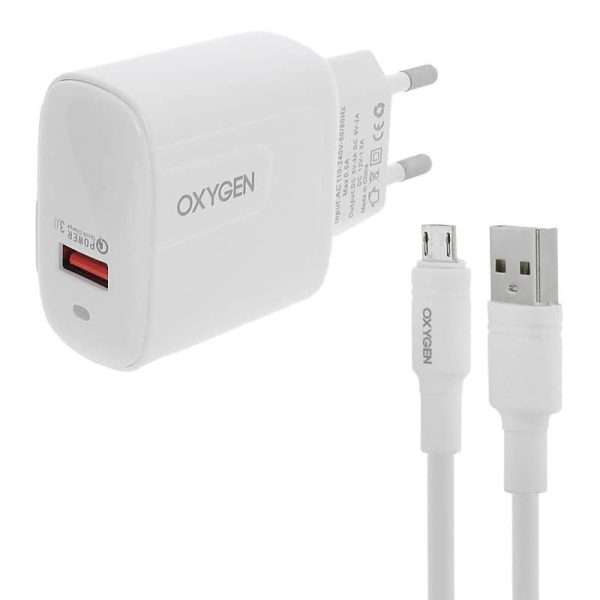 شارژر دیواری اکسیژن مدل CH4 به همراه کابل MicroUSB سفید