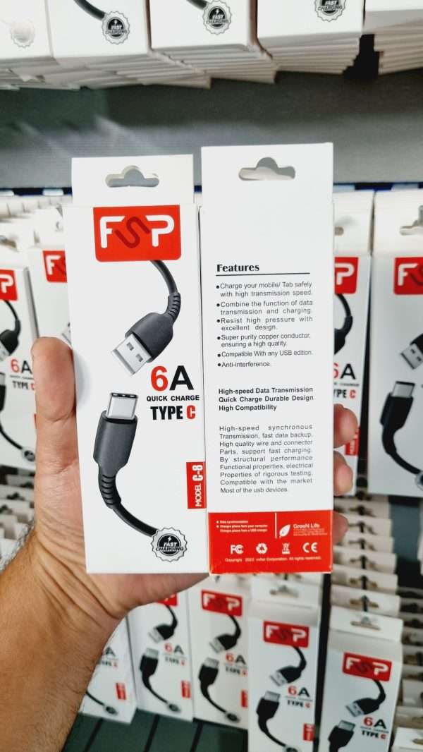 کابل شارژ اورجینال FSP تایپ سی مدل C8 New