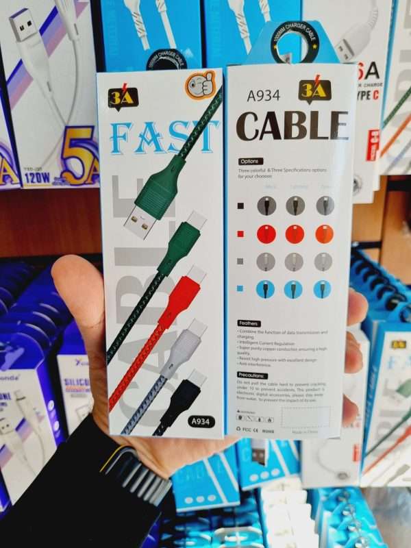 کابل شارژ اورجینال تایپ سی کنفی A934
