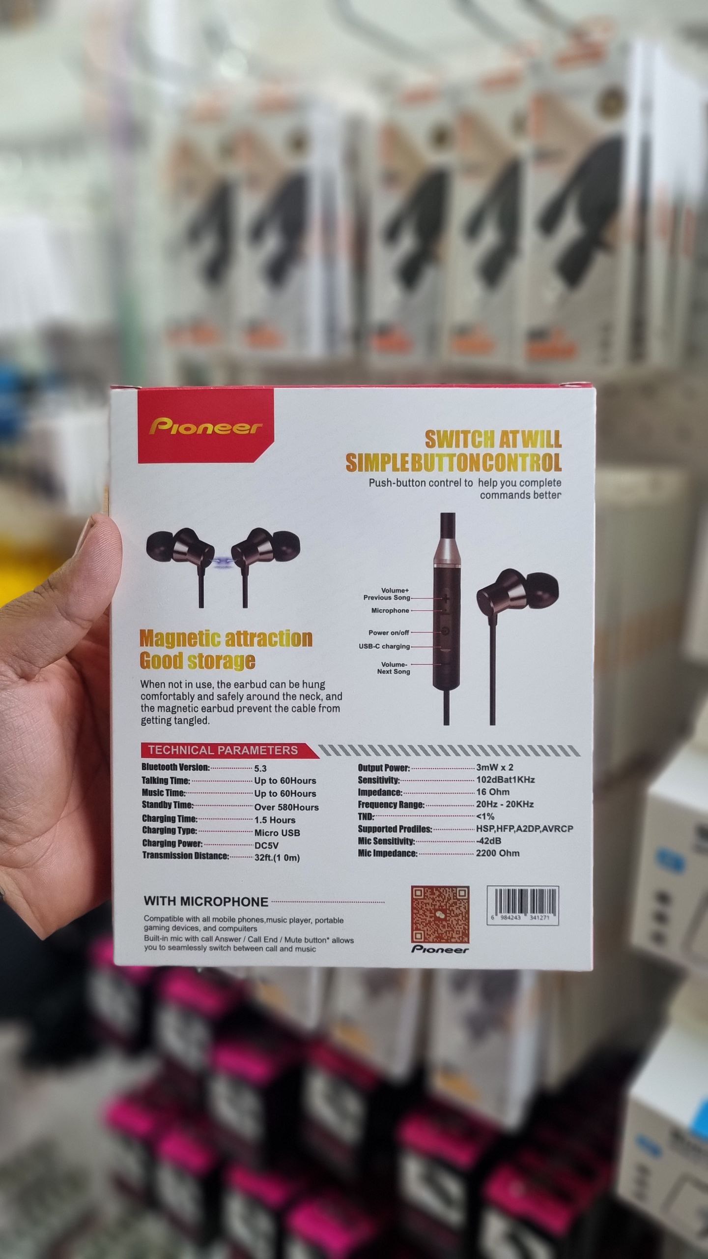 هندزفری گردنی بلوتوث PIONEER مدل P66