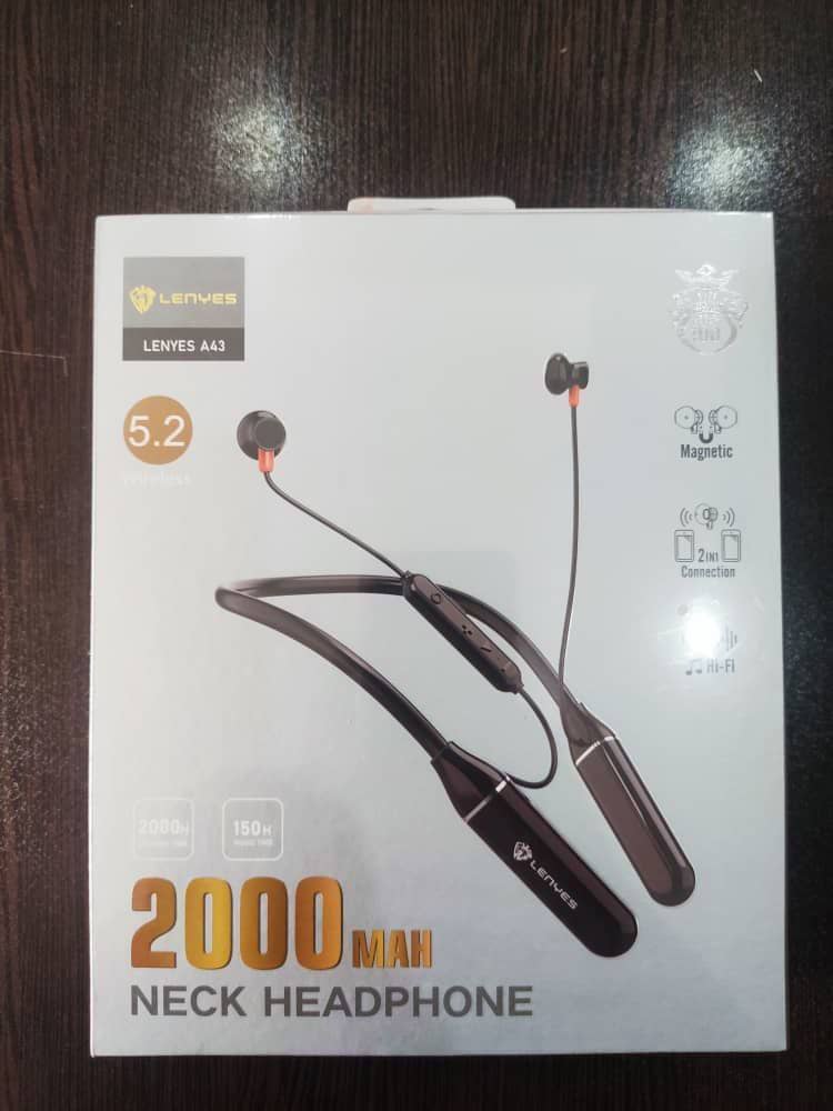 هندزفری گردنی 💥لنیس ✓lenyes 💥A43 💥کیفیت مکالمه وموزیک فوق العاده بینظیر 💥امکان اتصال همزمان به ۲گوشی