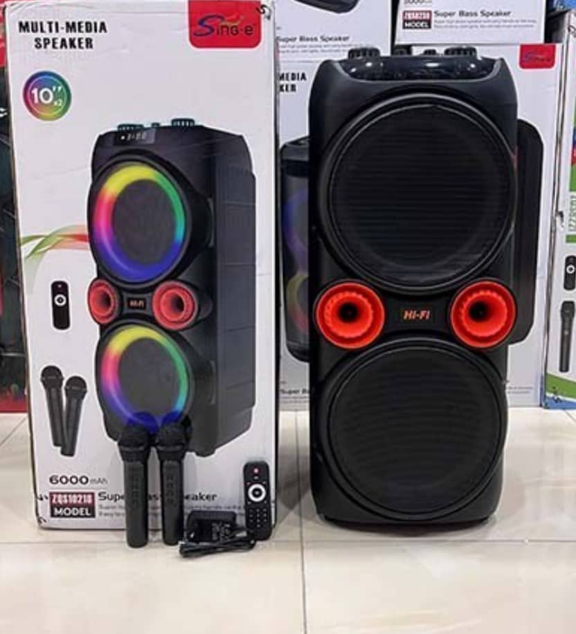 💥اسپیکر 💥ZQS10218 💥۲عددمیکروفون بیسیم 💥ظرفیت باتری: 🔝6000mAh