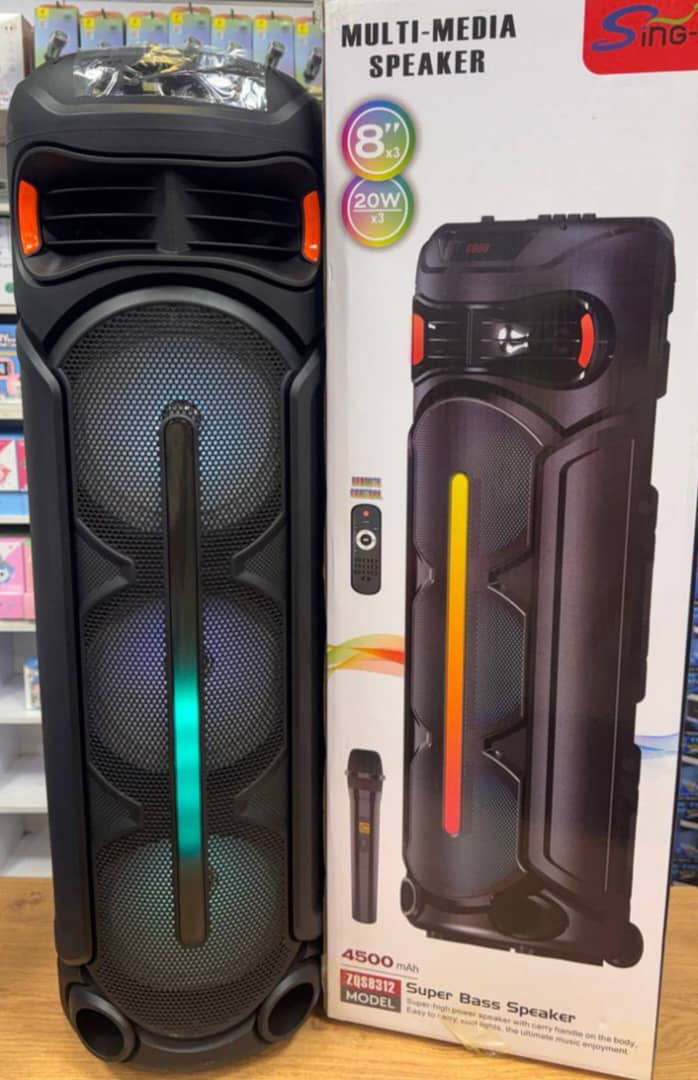 💥اسپیکر 💥ZQS8312 💥میکروفون بیسیم 💥3*8″