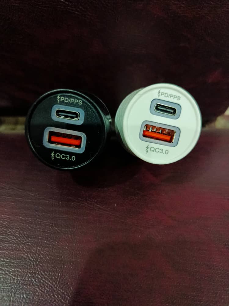 💥شارژرفندکی 💥ORGINAL 💥38w 💥۲پورت 🔝PD(20w) 🔝USB(18W) 💥فست شارژ 💥چراغ دار 💥Input(12-24v) 💥