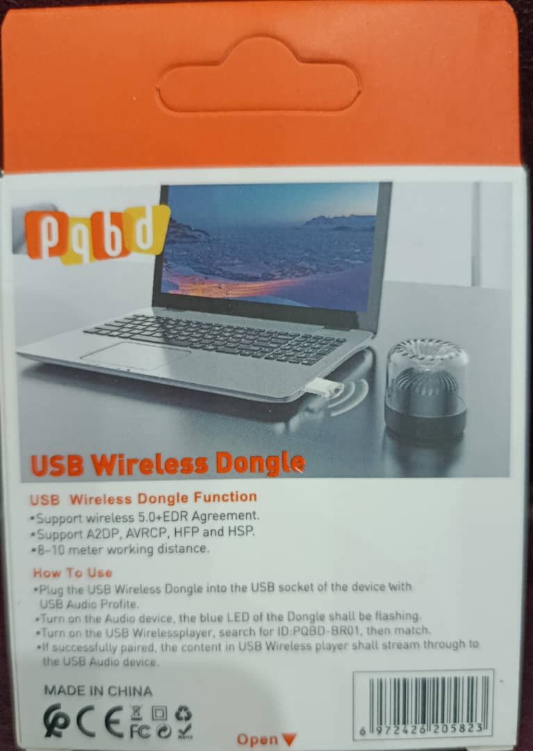 💥دانگل بلوتوث 💥PQ 💥BR01 💥قابلیت ساپورت: 🔝wireless 5.0+EDR 💥فلزی 💥بردموثر: 🔝۱۰متر 💥سایز ریز 💥