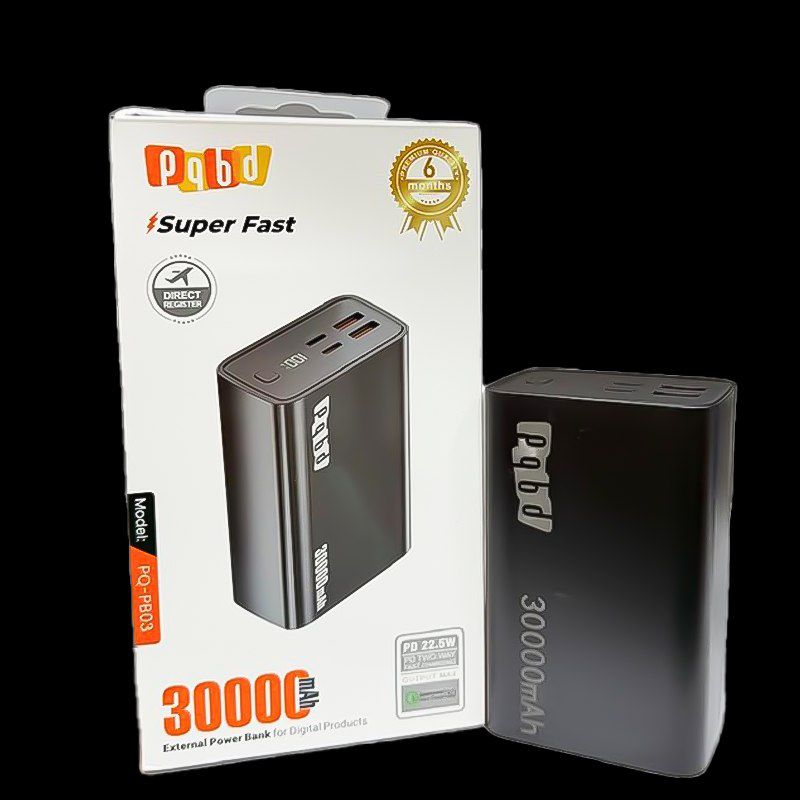 پاوربانک PQBD مدل PB03 ظرفیت ۳۰ هزار میلی‌آمپر