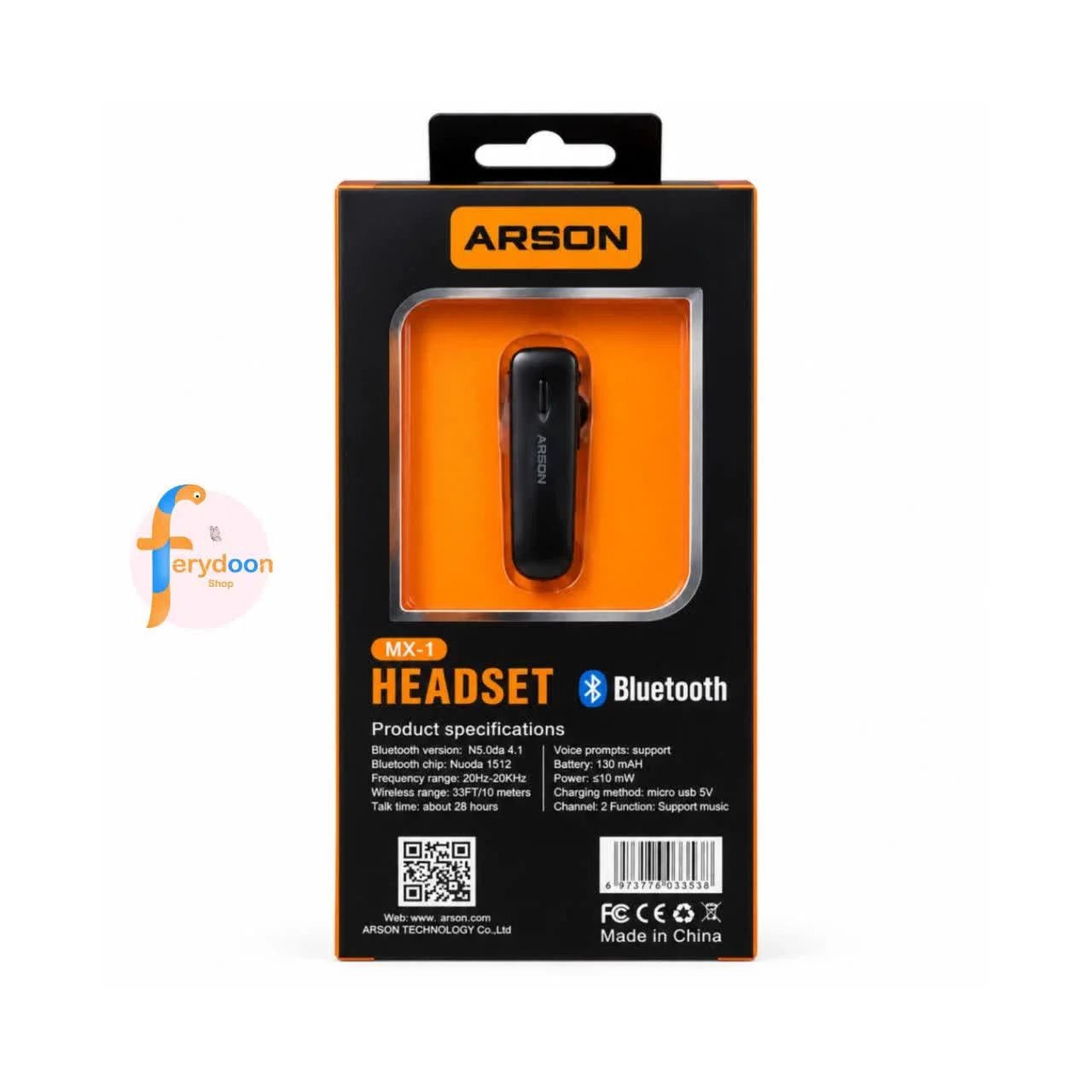هندزفری بلوتوث تک‌گوش آرسان مدل Arson MX-1 بدون گارانتی بدون تست