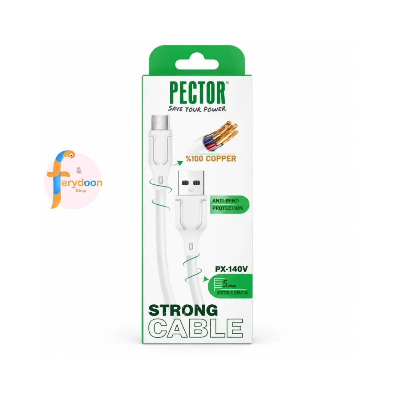 کابل میکرو USB پکتور مدل PX-140V (Strong Cable)